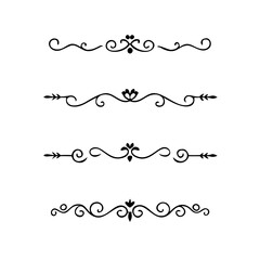 Wedding decorative elements. Divider ornament, borders, vintage line separators. Hand drawn vector illustration isolated on white background.gold ornament decorate frame border pattern Thai art
