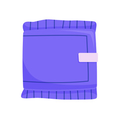 Folded sanitary pad in wrapper, isolated. Clean and minimal illustration, ideal for feminine hygiene, healthcare, menstruation, and period product concepts.