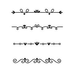 Wedding decorative elements. Divider ornament, borders, vintage line separators. Hand drawn vector illustration isolated on white background.gold ornament decorate frame border pattern Thai art
