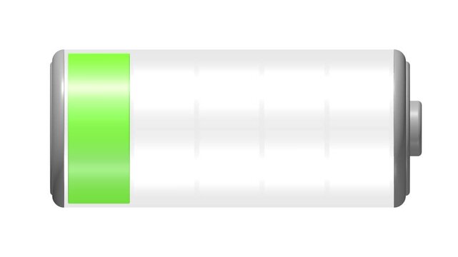 eine Batterie, ein Akku wird entladen