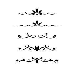 Wedding decorative elements. Divider ornament, borders, vintage line separators. Hand drawn vector illustration isolated on white background.gold ornament decorate frame border pattern Thai art
