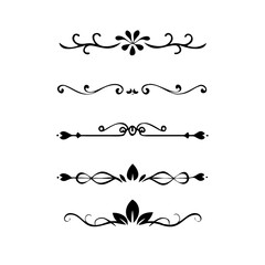 Wedding decorative elements. Divider ornament, borders, vintage line separators. Hand drawn vector illustration isolated on white background.gold ornament decorate frame border pattern Thai art
