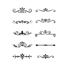 Wedding decorative elements. Divider ornament, borders, vintage line separators. Hand drawn vector illustration isolated on white background.gold ornament decorate frame border pattern Thai art
