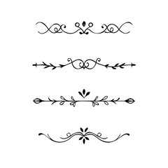 Wedding decorative elements. Divider ornament, borders, vintage line separators. Hand drawn vector illustration isolated on white background.gold ornament decorate frame border pattern Thai art
