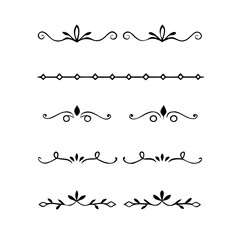 Wedding decorative elements. Divider ornament, borders, vintage line separators. Hand drawn vector illustration isolated on white background.gold ornament decorate frame border pattern Thai art

