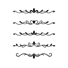 Wedding decorative elements. Divider ornament, borders, vintage line separators. Hand drawn vector illustration isolated on white background.gold ornament decorate frame border pattern Thai art
