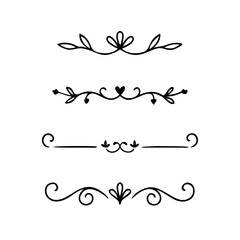 Wedding decorative elements. Divider ornament, borders, vintage line separators. Hand drawn vector illustration isolated on white background.gold ornament decorate frame border pattern Thai art

