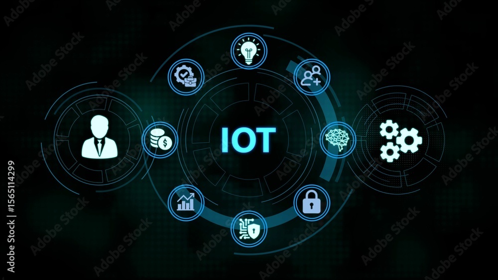 Aufkleber conceptual digital illustration representing internet of things technology and its various applicati