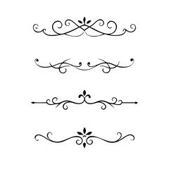 Wedding decorative elements. Divider ornament, borders, vintage line separators. Hand drawn vector illustration isolated on white background.gold ornament decorate frame border pattern Thai art
