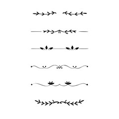 Wedding decorative elements. Divider ornament, borders, vintage line separators. Hand drawn vector illustration isolated on white background.gold ornament decorate frame border pattern Thai art
