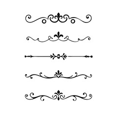 Wedding decorative elements. Divider ornament, borders, vintage line separators. Hand drawn vector illustration isolated on white background.gold ornament decorate frame border pattern Thai art
