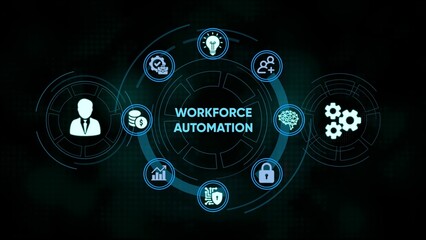 Workforce automation diagram representing business process optimization and innovation