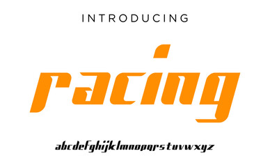 Futuristic modern geometric font logo. racing font, workshop, automotive, digital technology abstract alphabet. technology typography, electronics, film, digital, music, future, creative font logo.