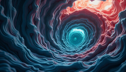 Abstract and Colorful Tunnel: A Mesmerizing Visual Journey Through a Cosmic Vortex