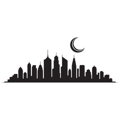 Naklejka premium Nice skyline silhouette. Black Nice city. Vector black silhouette. with white background