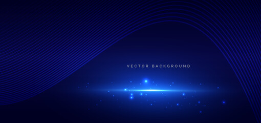 Abstract modern blue glowing wave lines background. Template brochure, cover, display layout.