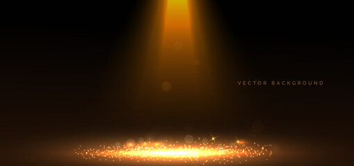 Abstract golden light vertical glowing and lighting effect sparkle on dark background. Party idea, celebration concept.