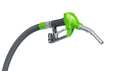 Fuel dispensing unit with a green exterior isolated on transparent background. 3D illustration