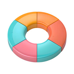 Obraz premium A colorful donut chart isolated on transparent background