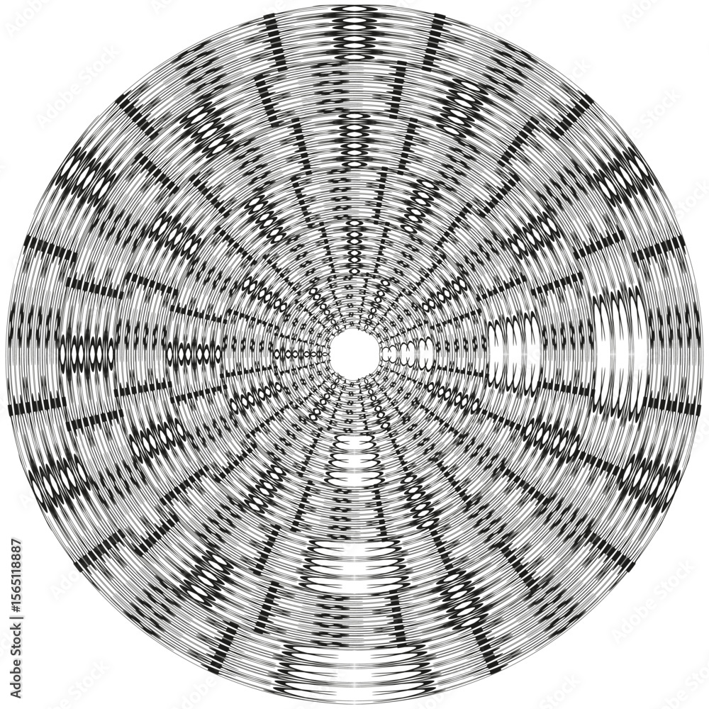 Aufkleber radial spin disc. spiral wheel pattern. concentric lines vector. dynamic motion circle.
