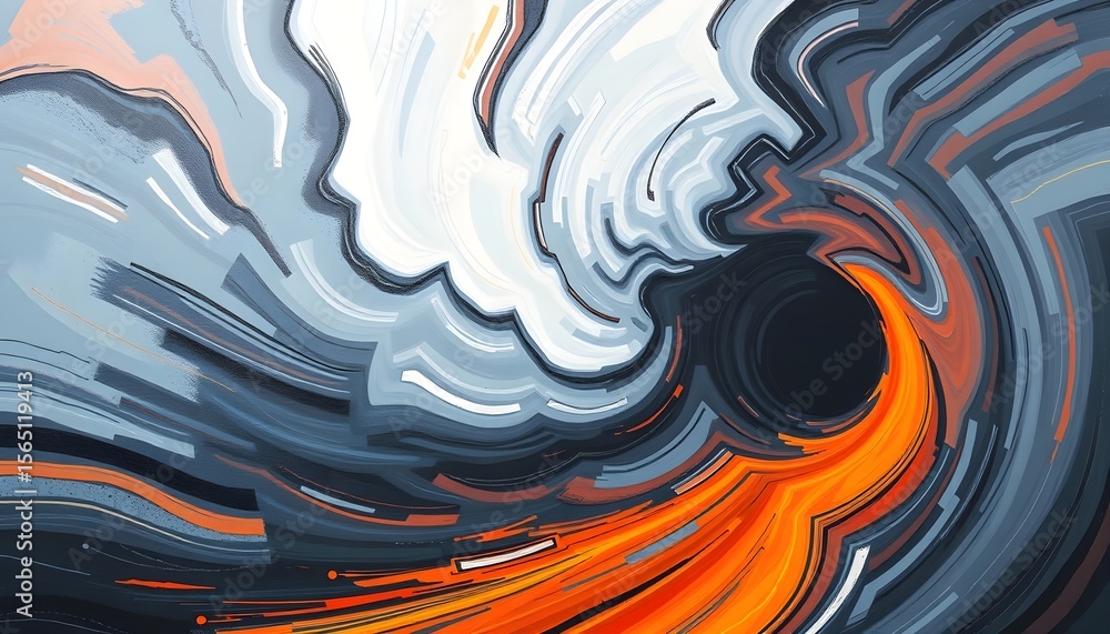 Poster dynamic swirling lava flow artistic interpretation abstract art colorful environment close-up view