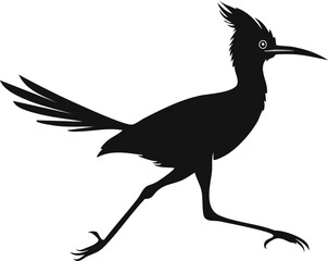 Majestic Shoebill Stork Silhouette Birds Vector EPS Illustration, Flying Bird Silhouette, Vector Illustration of a Bird in Flight