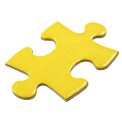 Fototapeta premium A yellow puzzle isolated on transparent background 