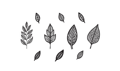 doodle leaf silhouette