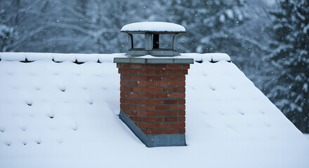 snow covered chimney