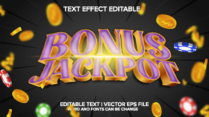 text effect casino vector editable
