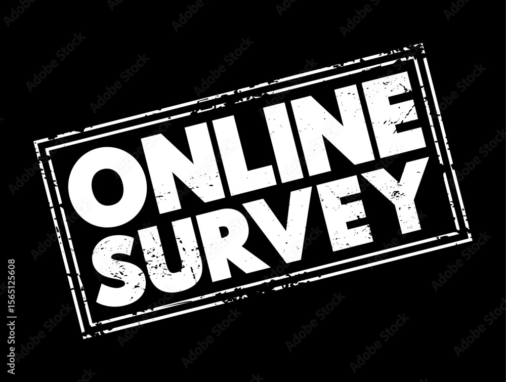 Poster online survey - structured questionnaire that your target audience completes over the internet, text