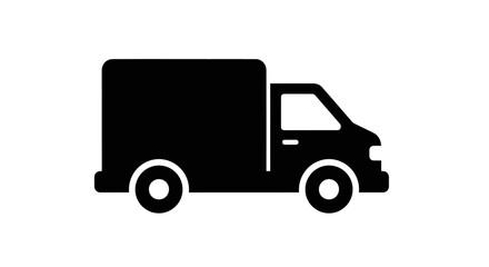 Fototapeta premium Vector illustration of a delivery truck icon on white, perfect for transportation, cargo, and business service designs