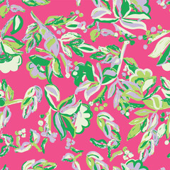 Floral brush strokes seamless pattern design for fashion textiles, graphics, backgrounds and crafts
