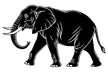 Fototapeta premium elephant sihouette black vector