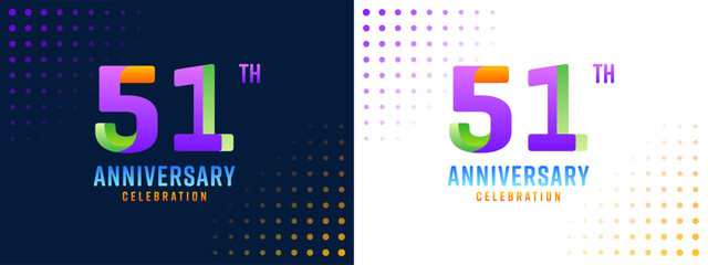 51th anniversary design, with colorful numbers