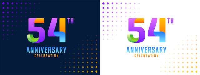 54th anniversary design, with colorful numbers