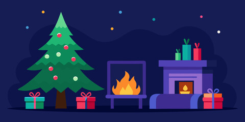 christmas tree and gifts