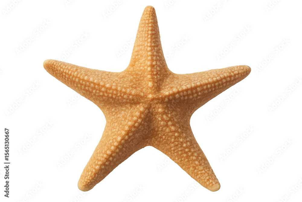 Poster close-up of a starfish with a transparent background, highlighting its unique texture and intricate 