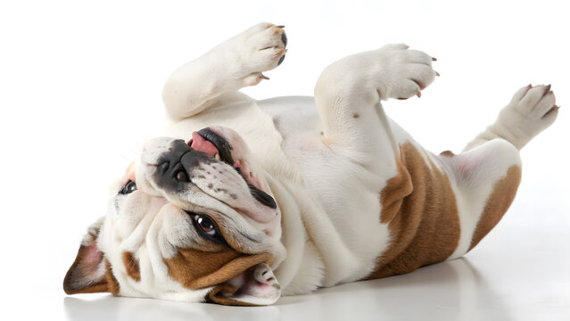 An adorable, isolated purebred French Bulldog puppy or English Bulldog puppy with a white background - Powered by Adobe