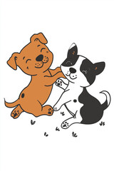 Two Dogs Playing Together
