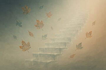 Archive Stairs in the Rain of Glass Leaves