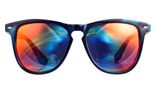 Reflective Sunglasses, isolated on transparent background
