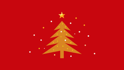 A vibrant vector illustration of a red Christmas tree adorned with a star, perfect for a festive holiday greeting card design