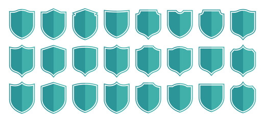 Shield vector set illustrator, Collection of protect shield, Vector security shield badge, Knight award contours and linear signs Heraldic shield 