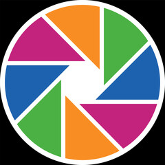 Colored Circle Pie Chart with 4 Segments – Infographic Vector Illustration on Black Background