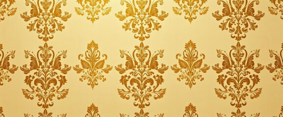 Intricate damask pattern in muted golds and creams on a textured background,  background pattern,  decorative
