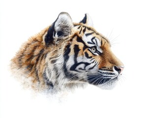 Obraz premium Majestic Tiger Portrait Illustrating Nature's Fierce Beauty and Grace