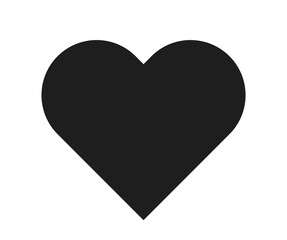 Black heart icon isolated on transparent background, Black heart icon silhouette