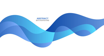 Blue elegant wave business banner background