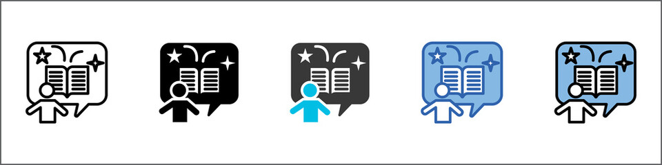 Storytelling Icon Pack Multistyle Illustration